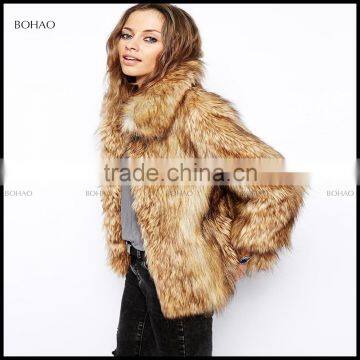 Luxury Women Faux Fur Coat Casual Hood Parka Ladies Long Trench Jacket Outwear