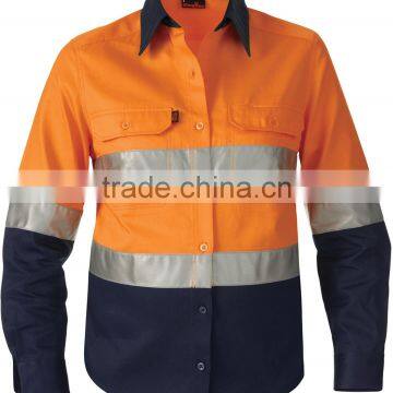 Women's100%cotton Reflective Spliced safety Uniform