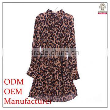 New Arrival Spring Summer 100% polyester leopard print lady sexy clothes