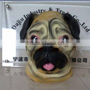 2015 newest popular high quality latex animal mask latex Pug Dog mask and Halloween party mask