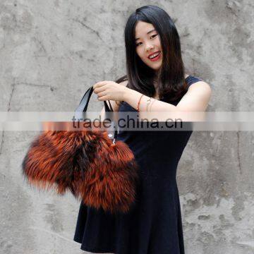 CX-H-17B 2017 New Hot Selling Genuine Fox Fur Lady Handbag photo-3