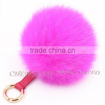 CX-A-63 New Promotional Fox Fur Ball Fur Pom Keychain With Fur Pompom photo-3