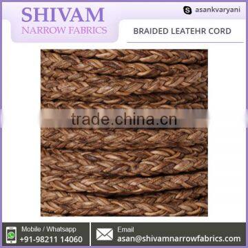 Modern Design Luxurious Leather Braided Cord at Competitive Price