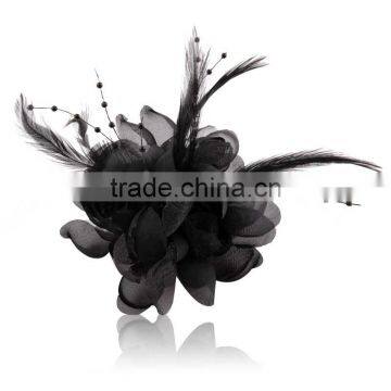 Small Beaded Feather Fabric Corsage Brooch Dance Hair Accessories the Bride Jewelry Accessories Pin photo-5