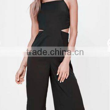 2017 black High Quality sex jumpsuit sleeveless casual women clothing sexy party