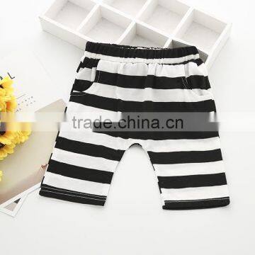 I Love Mama Knit Cotton Outfit White Undershirt Short-Sleeved Black White Striped Pants photo-3