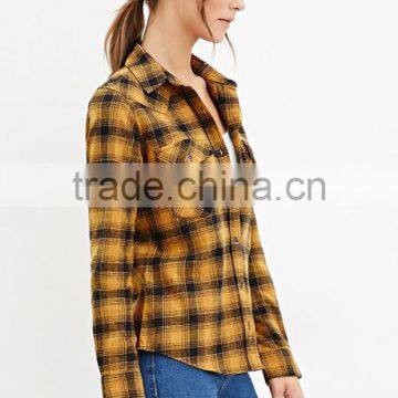 Guangzhou Factory Wholesale Women Shirt Scotland Plaid Shirt Blouse photo-2