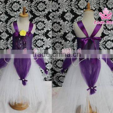 In Stock Lovebaby Puffy Tulle Layered Flower Girl Dress Long Dress OEM photo-6