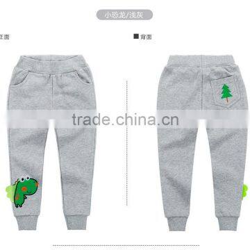 China Supplier Boy Trousers Wholesale100%Cotton Kids Wear Casual Children Embroidery Trouser Pants