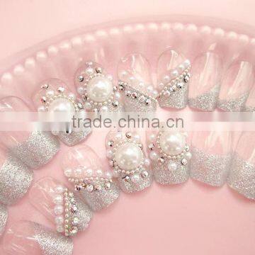 Fashionable Designed Finished Pearl Manicure Nail Tips photo-3