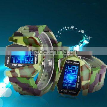 Fashion LED Waterproof Camo Silicone Airplane Design Sport Watch photo-2