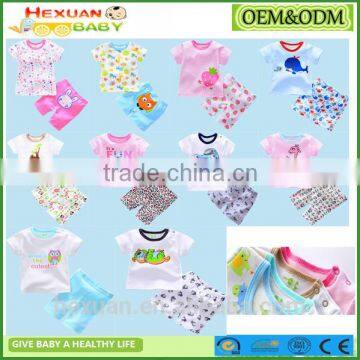 OEM factory or 10 stocked designs 100% cottonSummer&Autumn newborn baby clothing set