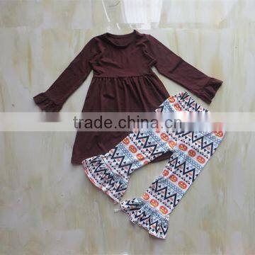 YW-070 Boutique Baby Halloween Clothes Suit Dress/pumpkin Ruffle Pants and Neckerchief/scarf Cheap China Wholesale Clothing photo-2