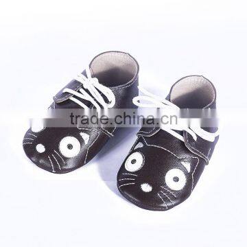 Cute Cat Design Leather Baby Moccasin photo-4