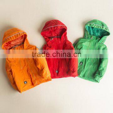 Fashion double zipper kids coat children winter cotton padded jackets