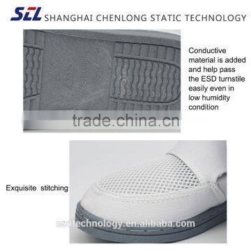 Polyester Mesh and Canvas Upper Breathable Permanent Anti-static Shoes