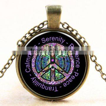 XP-TGN-LT-142 Lady Life Tree Charm Cabochon Family Glass Antique Silver Time Gem Necklace For Gift Women Men Child photo-2