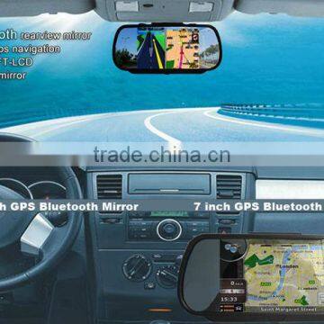 7 Inch GPS Rearview Mirror Bluetooth AV-in FM GPS Navigation photo-3