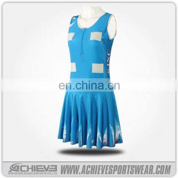 Custom design sublimated high quality lycra netball dress