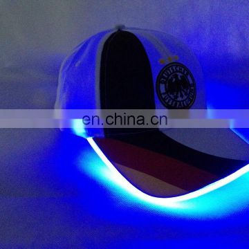 Soonest delivery Embroidery & Print Germany Baseball Caps with Led Blue Light LED baseball cap