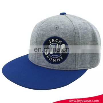 Wholesale OEM factory best quality Gray and blue wool and acrylic 6-panel embroidery cap custom