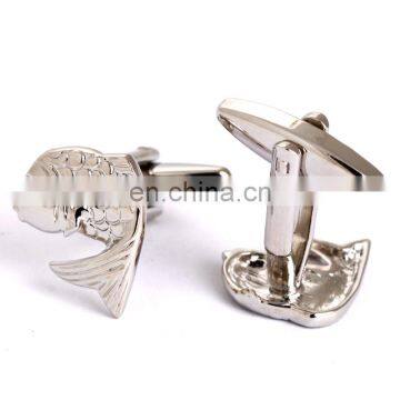 Sliver Plating Carp Fish Fashion Brand Design Shirt Cufflinks photo-4
