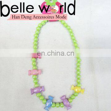 wholesale candy color bright plastic beaded necklace