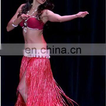 Red Hawaiian hula skirt