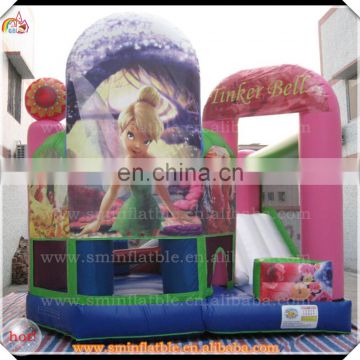 Funny inflatable tinker bell theme castle, inflatable jumping house for kids