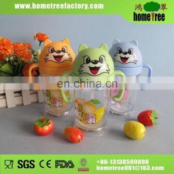 Cat animal shape water bottle with double handles