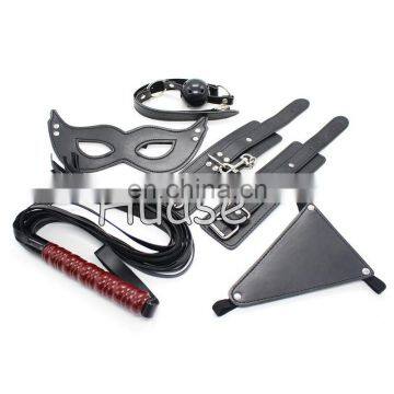 Sexy Adult Bondage Toy Set 5pc Bondage Kit Eye mask Whip Hand Cuff Gag G-string
