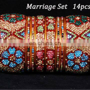 14 Pieces marriage set Lakh/lac bangles