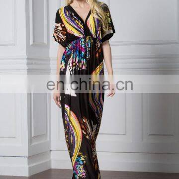 5062# 2017 New Design Ladies Butterfly Abaya Bohemian Summer Long Maxi Plus Size Beach Dress For Women Fashion Clothing photo-3