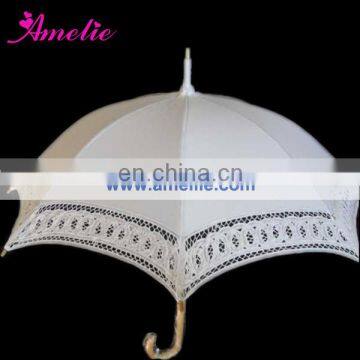 New arrival Battenburg Lace Trim Cotton Parasol