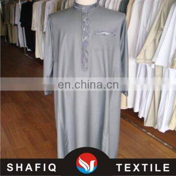 t/r fabric embroider muslim arab thobe thawb robe for man
