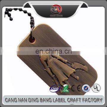 Promotional High Quality Zinc Alloy Brushed Bronze Metal Game Souvenir 3D Custom Dog Tag