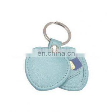 HEART SHAPE CUSTOM LOGO LONG SIM CARD LEATHER KEY CHAIN