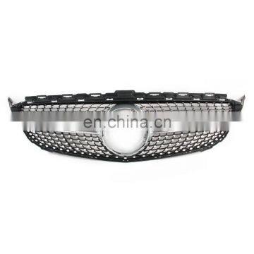 Front Diamond Grill Grille 2019+ silver For Benz W205 C Class C250 C300 C400 C43 AMG