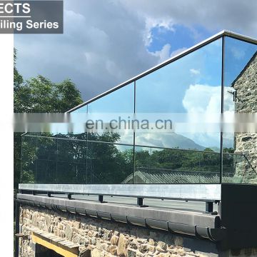 2020 Aluminum Base Shoe Glass Railing Design Balcony Frameless U Channel glass balustrade