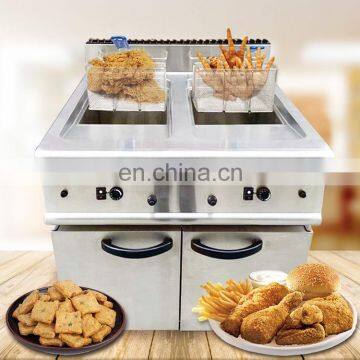 Cooking Range 2 Tank 2 Basket Gas Fryer With Cabinet photo-6