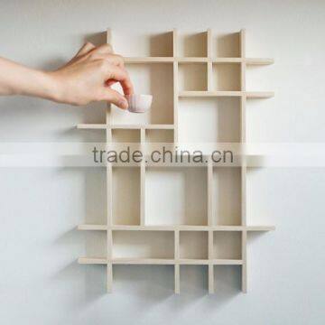 Custom unfinished modern decorative wall wooden shelves