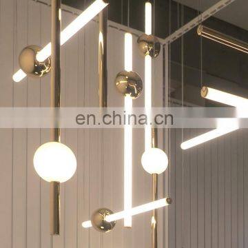 Modern Simple Nordic Decorative Light Cylinder Linear LED Chandelier Pendant Light photo-7