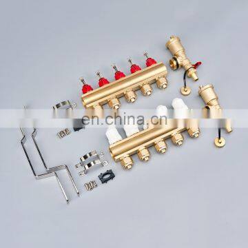 Home Heating System Copper Brass Intelligent Manifold With Flow Meter photo-3