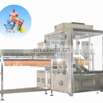 Automatic and high speed water/juice stand-up pouch filling and sealing machine