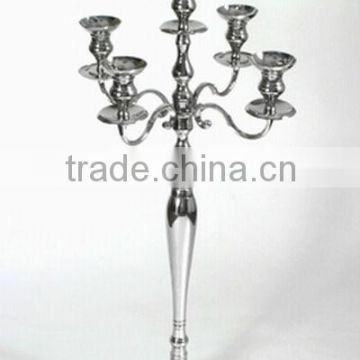 Aluminum Wedding Candelabra With Centrepiece Silver Finish, Candelabra With Flower Bowl