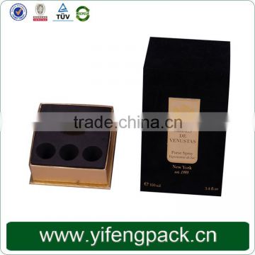 Custom black luxury paper small cardboard empty perfume box