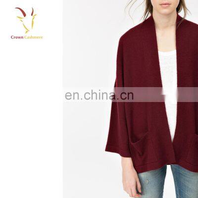Plus Size No Button Cashmere Cardigan Sweater With Tie for Women photo-4