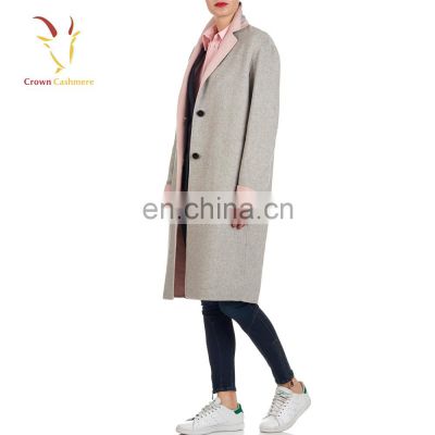 Double-sided Women Winter Long Elegant Coat Ladies Formal Cashmere