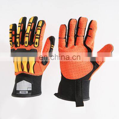Heavy Duty Work Gloves Oil Gas Resistant Work Gloves Cut Resistant TPR Impact Utility Gloves photo-4