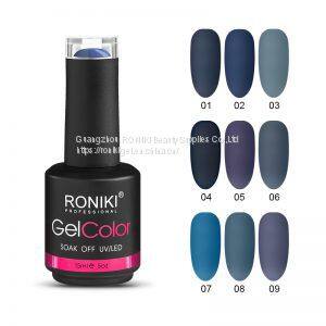 RONIKI Indigo Color Uv Nail Gel Polish     custom Gel Polish china     UV Gel china Wholesaler